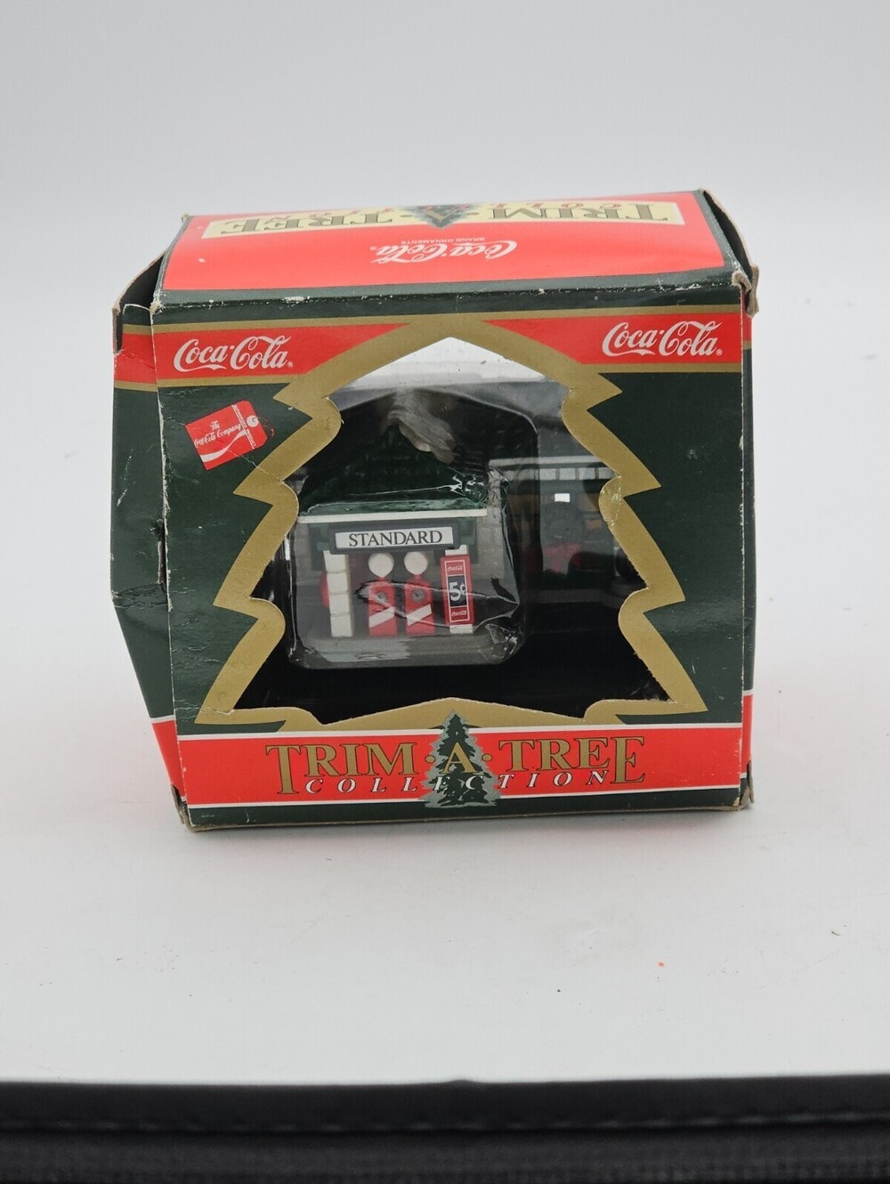 Vintage 1991 Coke Coca-Cola Christmas Ornament Trim-a-Tree 1930s Service Station